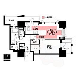 プラウドタワー名駅 1LDKの間取図画像