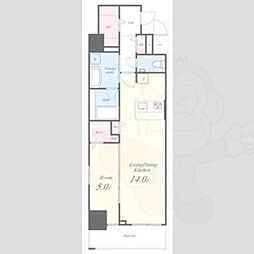 La'a Kea 徳川(ラアケア徳川) 1LDKの間取図画像