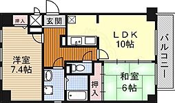 グレース堀田 2LDKの間取図画像