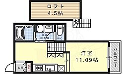Estudio南脇 1Kの間取図画像