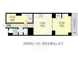 葛岡マンション 2LDKの間取図画像
