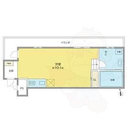 ノーザンクロス ワンルームの間取図画像