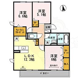 グランドール正徳 3LDKの間取図画像