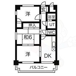 リバーサイド235 3DKの間取図画像