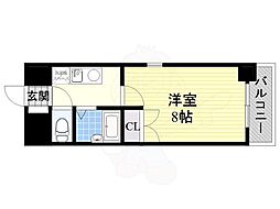 タウンコート児島 1Kの間取図画像