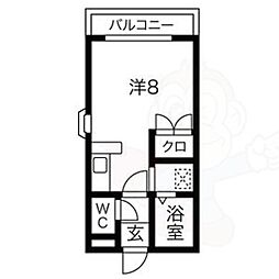アネックス瑞穂 ワンルームの間取図画像