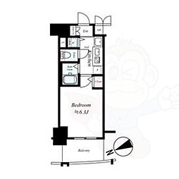 プレサンス金山グリーンパークス 1Kの間取図画像
