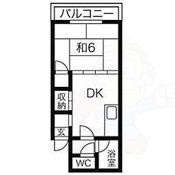 関ハイツ 1DKの間取図画像