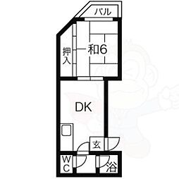 関ハイツ 1DKの間取図画像