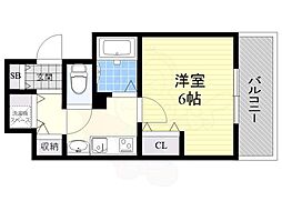 プレサンス泉セレグレード 1Kの間取図画像