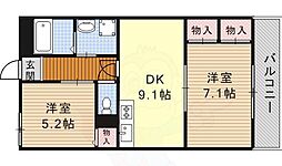 第2グリンハイツ 2LDKの間取図画像