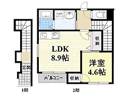 ロマネス豊 1LDKの間取図画像