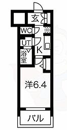 メイクス鶴舞2 1Kの間取図画像
