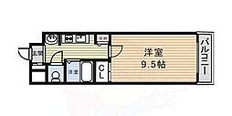 鶴舞パークヒルズ 1Kの間取図画像