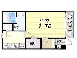 ヤマトシャンポール 1Kの間取図画像