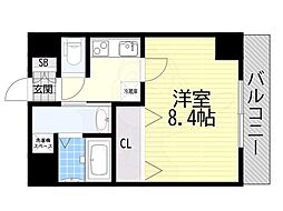 ヤマトシャンポール 1Kの間取図画像