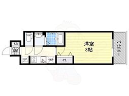 プレサンス広小路通パルス 1Kの間取図画像