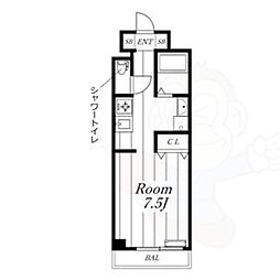 マルキース川名 1Kの間取図画像
