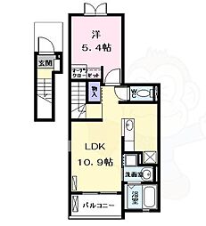 レジデンスフジ3 1LDKの間取図画像