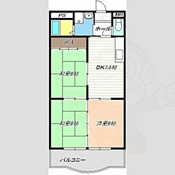 宝勝ハイツ 3DKの間取図画像