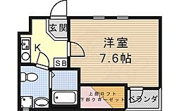 ノヴェル千代田 1Kの間取図画像