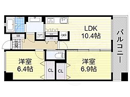 アーレックス丸の内 2LDKの間取図画像
