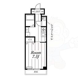 マルキース川名 1Kの間取図画像