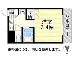TOWNみやび ワンルームの間取図画像