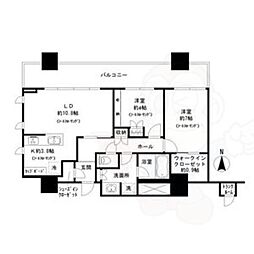 タワー・ザ・ファースト名古屋栄 2LDKの間取図画像