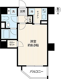 Log赤塚 1Kの間取図画像