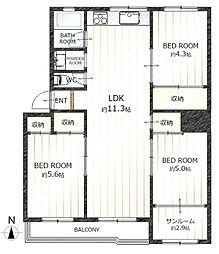嫁ケ茶屋分譲住宅B1 3LDKの間取図画像