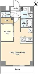 アルファコート谷在家 7階1LDKの間取り