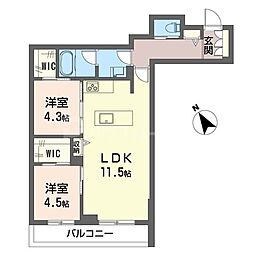 ルル・アルエット 2LDKの間取図画像