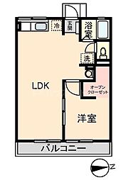 シティハイム　ジュアン 2階1LDKの間取り