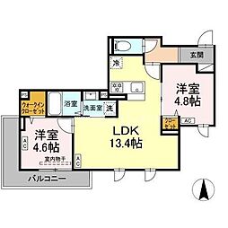 セレスティア南花畑III 2LDKの間取図画像