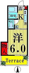 ハイツトラスティ第二 1階1Kの間取り