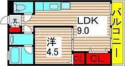 鴨下マンション 1階1LDKの間取り