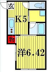 ZAM 1DKの間取図画像