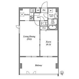 ペアパレス六町環七北通り 1LDKの間取図画像