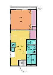 ロイヤルハイツ3 1LDKの間取図画像