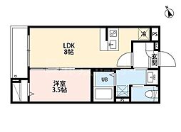 Ms アパートメント 1LDKの間取図画像