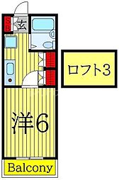 すみれハイツ 1Kの間取図画像