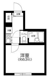 レジデンス江北 1Kの間取図画像