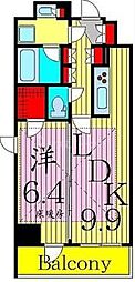 フュージョナル五反野 1LDKの間取図画像