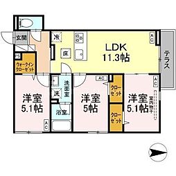 セレスティア西新井II 3LDKの間取図画像