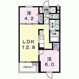 ベルセゾンB 2LDKの間取図画像