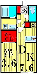 Ambition花畑 1DKの間取図画像