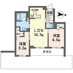 プラムテラス 2LDKの間取図画像