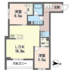 プラムテラス 2LDKの間取図画像