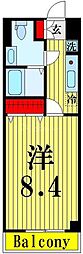 ドミール五反野 1Kの間取図画像